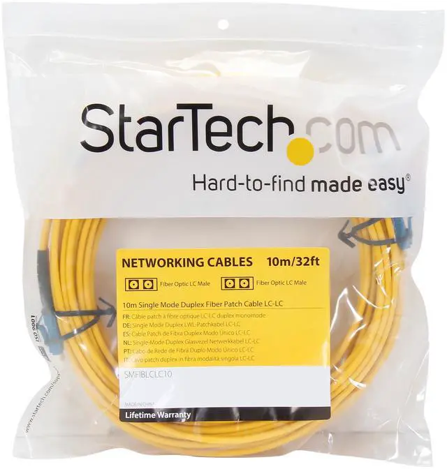 Alt view image 3 of 3 - StarTech.com SMFIBLCLC10 32.81 ft. (10m) Single Mode Duplex Fiber Patch Cable LC-LC M-M Male to Male
