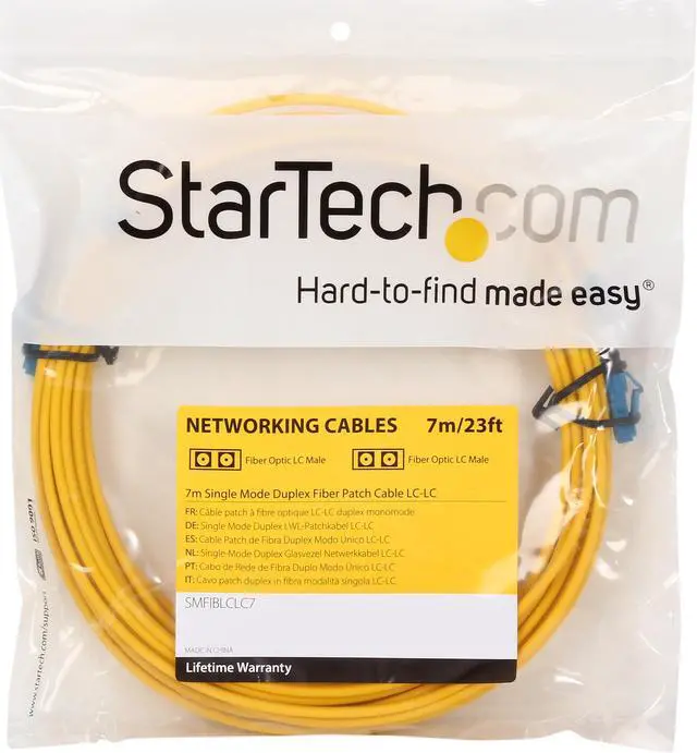 Alt view image 3 of 3 - StarTech.com SMFIBLCLC7 22.97 ft. (7m) Single Mode Duplex Fiber Patch Cable LC-LC M-M Male to Male