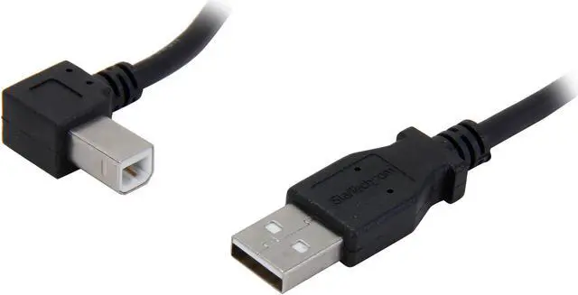 Main image of StarTech.com USBAB2ML Black USB 2.0 A to Left Angle B Cable - M/M
