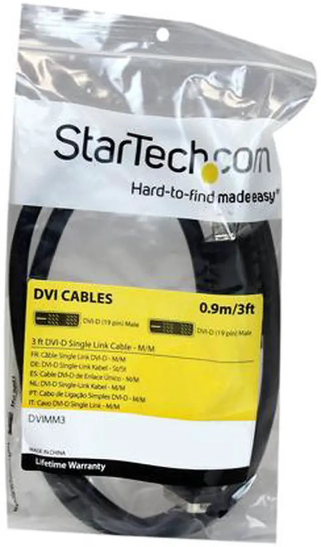 Alt view image 3 of 3 - StarTech.com 3 ft DVI-D Single Link Cable - M/M