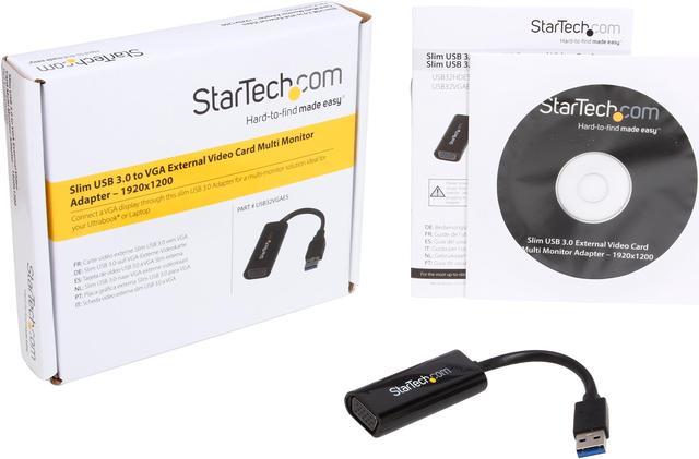 StarTech.com USB to VGA Adapter - 1440x900 - External Video & Graphics Card  - Dual Monitor Display Adapter - Supports Windows (USB2VGAE2),Gray