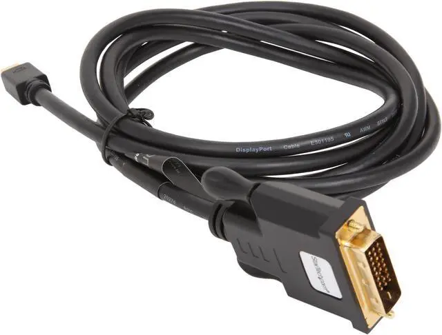 Alt view image 2 of 3 - StarTech.com MDP2DVIMM6BS 6 ft Mini DisplayPort to DVI Active Adapter Converter Cable - 6ft (1.8m) Active mDP to DVI Cable for PC - 1920x1200 - Black
