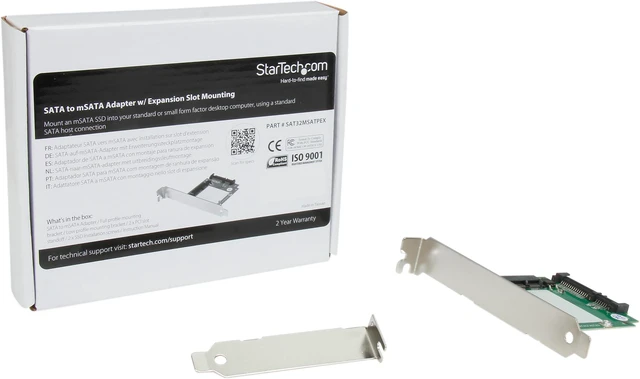 Alt view image 6 of 6 - StarTech.com SAT32MSATPEX SATA to mSATA SSD Adapter w/ Full and Low Profile Brackets - SATA to Mini SATA Converter Card