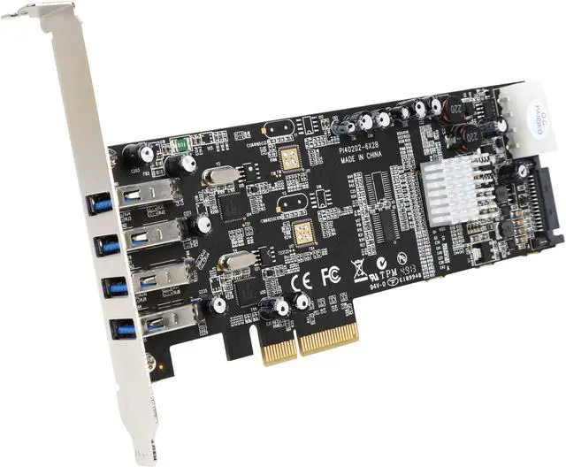 Main image of StarTech PEXUSB3S42V 4 Port Dual Bus PCI Express (PCIe) SuperSpeed USB 3.0 Card Adapter with UASP - SATA/LP4 Power