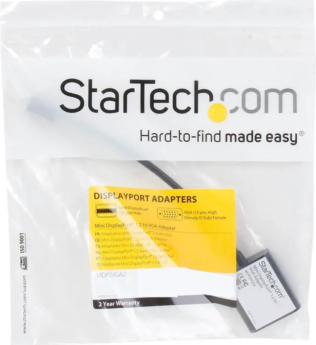 Alt view image 4 of 4 - StarTech.com MDP2VGA2 Mini DisplayPort to VGA Adapter - DisplayPort 1.2 - 1080p - Thunderbolt to VGA Monitor Adapter - Mini DP to VGA