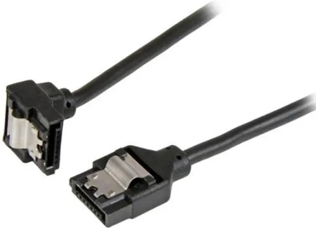 Main image of StarTech.com 18in Latching Round SATA to Right Angle SATA Serial ATA Cable