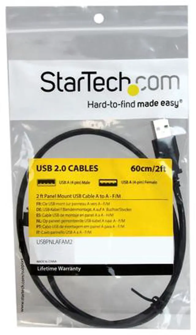 Alt view image 5 of 5 - StarTech.com 2 ft Panel Mount USB Cable A to A - F/M