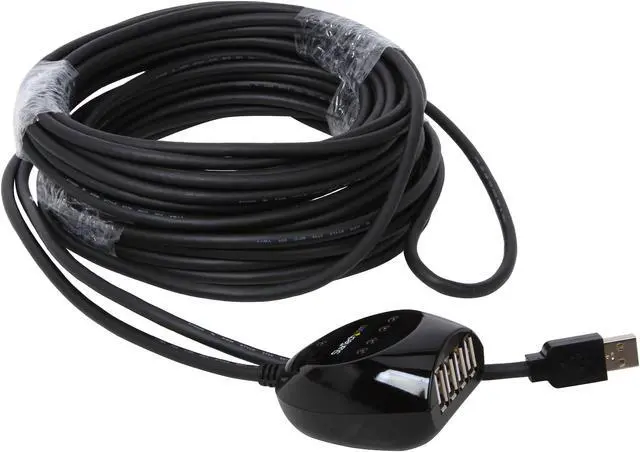 Alt view image 4 of 5 - StarTech.com USB2EXT4P15M Black USB 2.0 Active Cable with 4 Port Hub