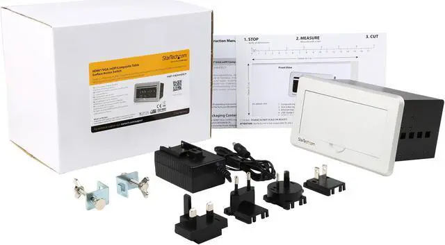Alt view image 8 of 7 - StarTech  BOX4HDECP  Conference Table Connectivity Box - HDMI / VGA / Mini DisplayPort to HDMI Output with Fast Charge USB Port