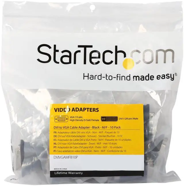 Alt view image 4 of 4 - StarTech.com DVI to VGA Cable Adapter M/F - Black - 10 Pack