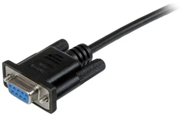 Alt view image 2 of 3 - StarTech SCNM9FF2MBK 2m Black DB9 RS232 Serial Null Modem Cable F/F - DB9 Female to Female - 9-Pin RS232 Null Modem Cable, 2-Meter, Black