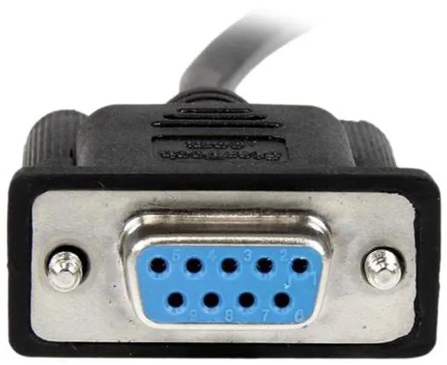 Alt view image 3 of 3 - StarTech SCNM9FF2MBK 2m Black DB9 RS232 Serial Null Modem Cable F/F - DB9 Female to Female - 9-Pin RS232 Null Modem Cable, 2-Meter, Black