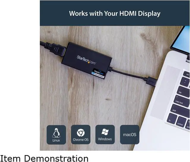Alt view image 4 of 6 - StarTech.com USB32HD4K USB 3.0 to HDMI Display Adapter 4K Ultra HD, DisplayLink Certified, Video Converter w/ External Graphics Card - Mac & Windows