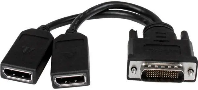 Main image of StarTech DMSDPDP1 8in LFH 59 Male to Dual Female DisplayPort DMS 59 Cable - DMS-59 to Dual DisplayPort Cable Adapter - DMS to 2 x DP Y Cable