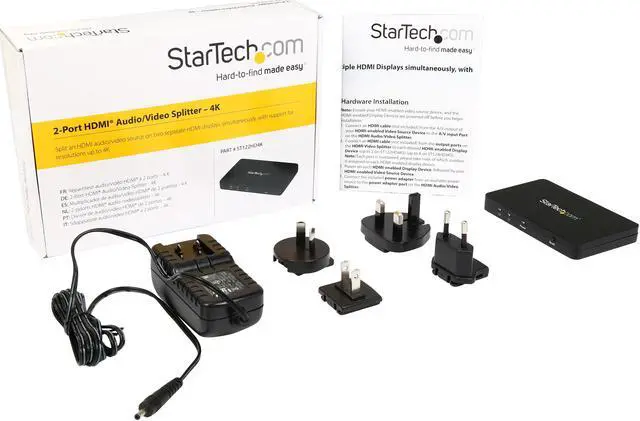 Alt view image 5 of 4 - StarTech ST122HD4K HDMI Splitter 1 In 2 Out - 4k 30 Hz - 2 Port - Aluminum - HDMI Multi Port - HDMI Audio Splitter