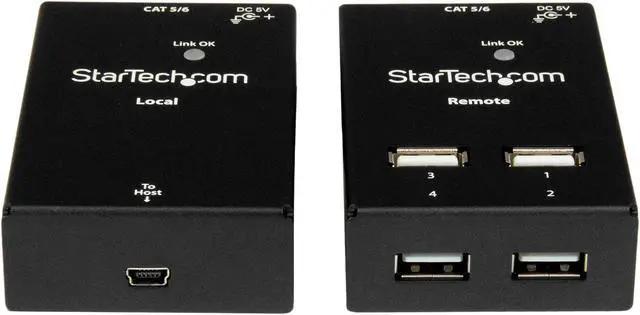 Alt view image 2 of 5 - StarTech.com USB2004EXTV 4-port USB 2.0-over-Cat5-or-Cat6 extender - up to 130ft (40m)
