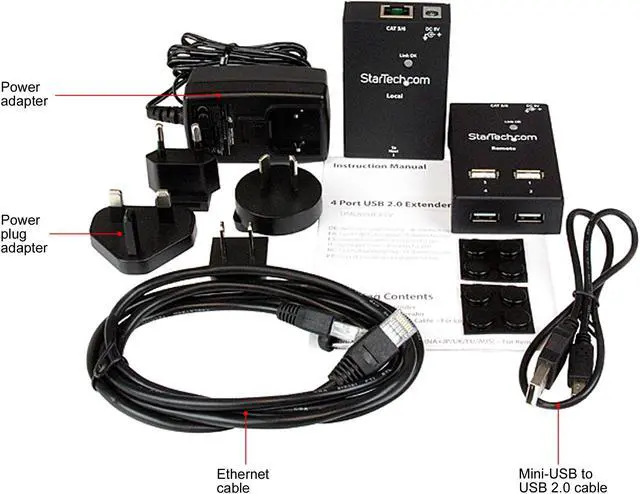Alt view image 5 of 5 - StarTech.com USB2004EXTV 4-port USB 2.0-over-Cat5-or-Cat6 extender - up to 130ft (40m)