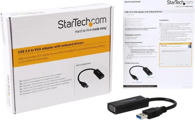 Alt view image 3 of 3 - StarTech.com USB32VGAV USB 3.0 to VGA Display Adapter 1920x1200, On-Board Driver Installation, Video Converter with External Graphics Card - Windows (USB32VGAV)