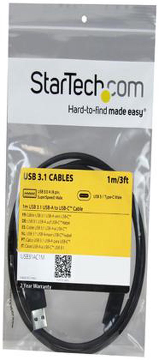 Alt view image 4 of 4 - StarTech.com USB to USB C Cable - 3 ft. / 1m - 10 Gbps - USB-C to USB-A - USB 3.1 Cable - USB Type C (USB31AC1M)