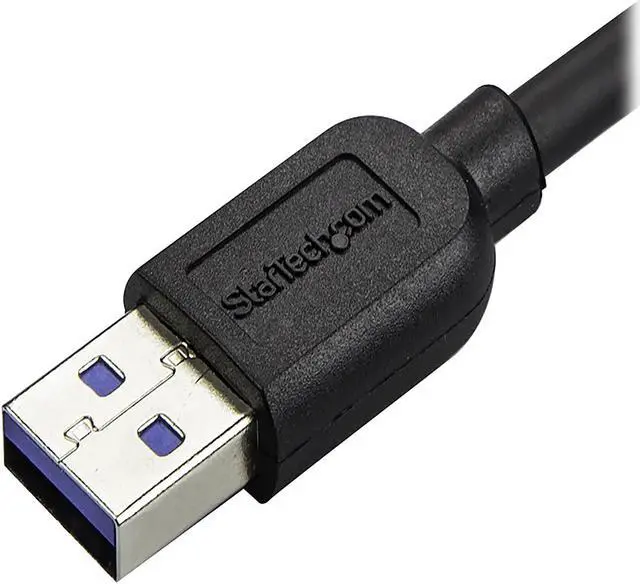 Alt view image 3 of 4 - StarTech.com 1m 3 ft Slim Micro USB 3.0 Cable - M/M - USB 3.0 A to Left-Angle Micro USB - USB 3.1 Gen 1 (5 Gbps)