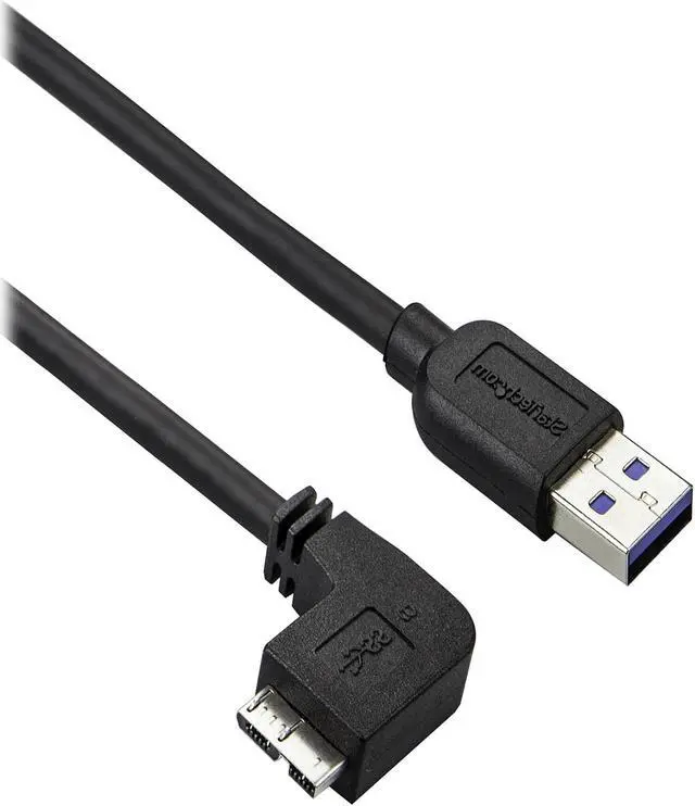 Main image of StarTech.com 1m 3 ft Slim Micro USB 3.0 Cable - M/M - USB 3.0 A to Left-Angle Micro USB - USB 3.1 Gen 1 (5 Gbps)