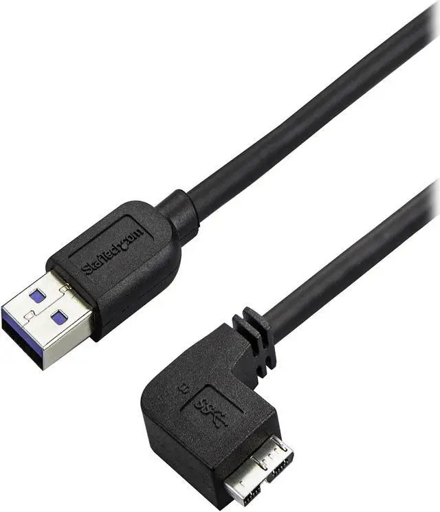 Main image of StarTech.com 1m 3 ft Slim Micro USB 3.0 Cable - M/M - USB 3.0 A to Right-Angle Micro USB - USB 3.1 Gen 1 (5 Gbps)