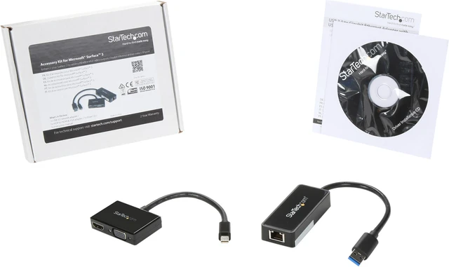 Alt view image 5 of 5 - StarTech.com MSTS3MDPUGBK 2-in-1 Accessory Kit for Surface and Surface Pro 4 - mDP to HDMI / VGA - USB 3.0 GbE - Works with Surface Pro 3 and Surface 3
