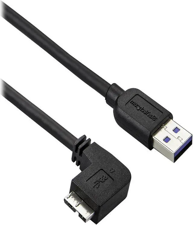 Main image of StarTech.com 0.5m 20in Slim Micro USB 3.0 Cable - M/M - USB 3.0 A to Left-Angle Micro USB - USB 3.1 Gen 1 (5 Gbps)