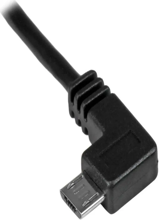 Alt view image 2 of 5 - StarTech.com 1m 3 ft Left Angle Micro-USB Charge-and-Sync Cable M/M - USB 2.0 A to Micro-USB - 28/24 AWG