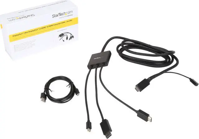 Alt view image 4 of 4 - StarTech.com DPMDPHD2HD HDMI, DisplayPort or Mini DisplayPort to HDMI Converter Cable