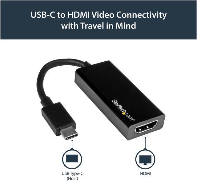 Alt view image 6 of 5 - StarTech.com CDP2HD USB-C to HDMI Adapter – 4K 30Hz – USB 3.1 Type-C to HDMI Adapter – USB C to HDMI Dongle - Monitor Adapter – Black (CDP2HD)