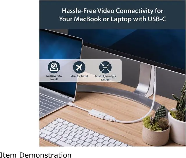Alt view image 4 of 5 - StarTech.com CDP2HDW USB-C to HDMI Adapter - 4K 30Hz - USB 3.1 Type-C to HDMI Adapter - USB C to HDMI Dongle - Monitor Adapter - White (CDP2HDW)