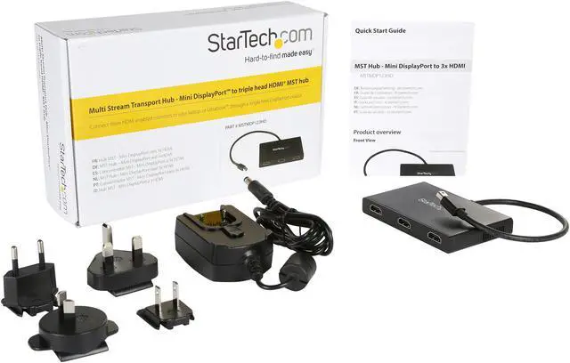 Alt view image 7 of 6 - StarTech.com MSTMDP123HD Mini DisplayPort to HDMI Multi Monitor Splitter - 3-Port MST Hub - mDP 1.2 to 3x HDMI MST Hub