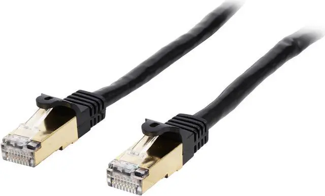 Main image of StarTech.com C6ASPAT25BK 25 ft. Cat 6A Black Shielded Network Ethernet Cable