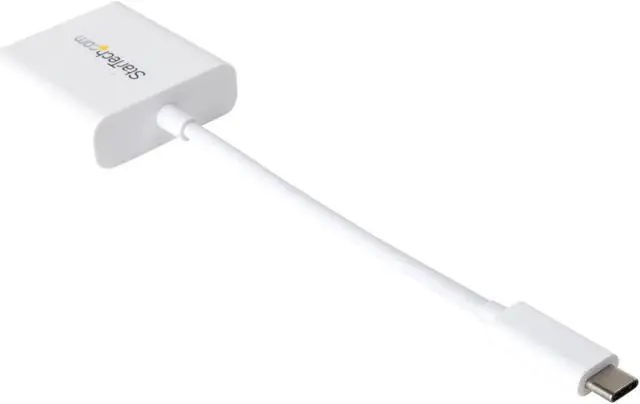 Alt view image 2 of 3 - StarTech.com CDP2DVIW USB C to DVI Adapter - White - 1920x1200 - USB Type C Video Converter for Your DVI D Display / Monitor / Projector (CDP2DVIW)