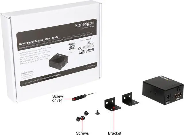 Alt view image 6 of 6 - StarTech.com HDBOOST HDMI Signal Booster - 115 ft - 1080p