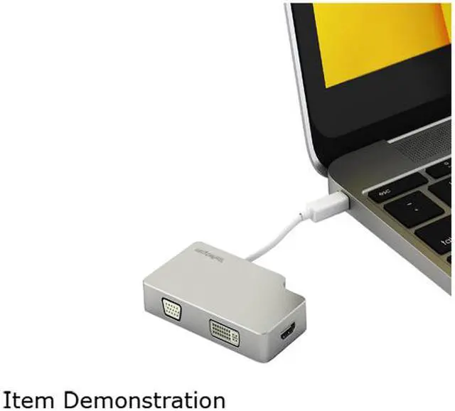 Alt view image 6 of 8 - StarTech.com MDPVGDVHD4K Aluminum Travel A/V Adapter: 3-in-1 Mini DisplayPort to VGA, DVI or HDMI - 4K