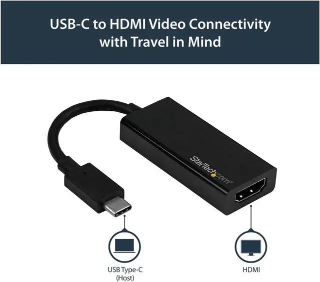 Alt view image 5 of 5 - StarTech.com CDP2HD4K60 USB C to HDMI Adapter - 4K 60Hz - Thunderbolt 3 Compatible - USB-C Adapter - USB Type C to HDMI Dongle Converter