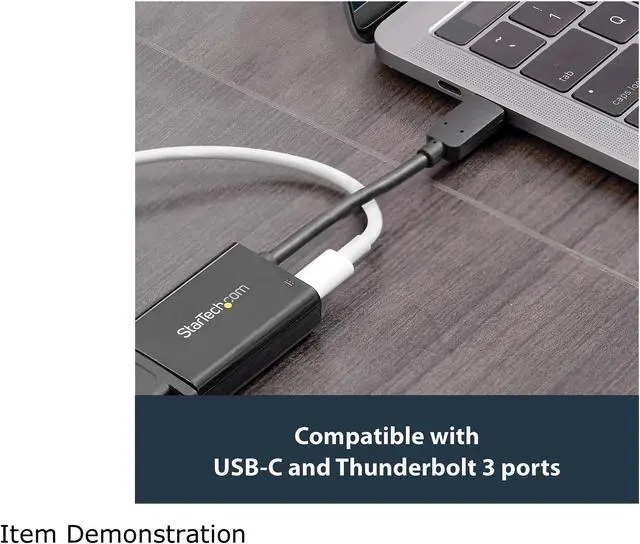 Alt view image 5 of 7 - StarTech.com CDP2VGAUCP USB-C to VGA Adapter - with Power Delivery (USB PD) - USB C Adapter - USB Type C to VGA Projector Adapter