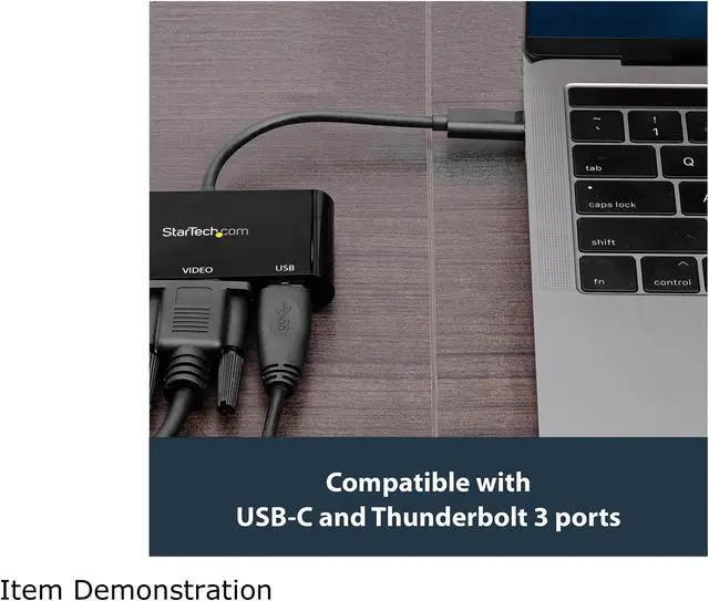 Alt view image 5 of 7 - StarTech CDP2VGAUACP USB-C VGA Multiport Adapter - USB-A Port - with Power Delivery (USB PD) - USB C Adapter Converter - USB C Dongle