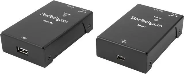Main image of StarTech USB2001EXTV 1 Port USB 2.0 Over Cat5 or Cat6 Extender Kit - 165ft (50m) - USB Extender - USB to Ethernet Extender