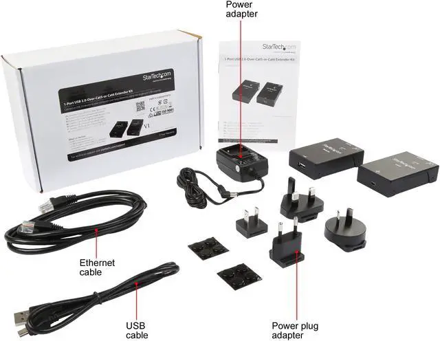 Alt view image 6 of 5 - StarTech USB2001EXTV 1 Port USB 2.0 Over Cat5 or Cat6 Extender Kit - 165ft (50m) - USB Extender - USB to Ethernet Extender