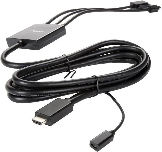 Alt view image 2 of 5 - StarTech CMDPHD2HD USB-C HDMI Cable Adapter - 6 ft. / 2m - 4K - Thunderbolt Compatible - HDMI / USB C / Mini DisplayPort to HDMI Cable