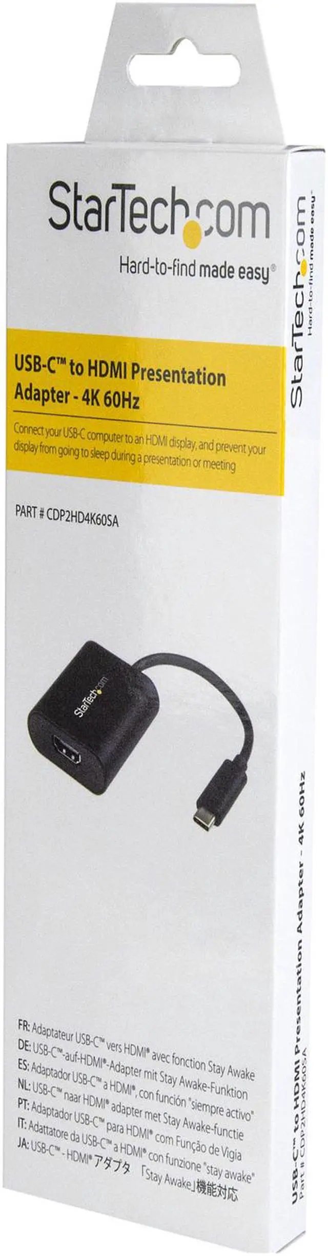Alt view image 7 of 7 - StarTech CDP2HD4K60SA USB C to HDMI Adapter - With Stay Awake - Presentation Mode - 4K at 60 Hz - Thunderbolt 3 Compatible - USB C Adapter