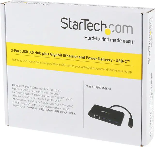 Alt view image 5 of 5 - StarTech HB30C3AGEPD 3 Port USB C Hub w/ GbE & PD 2.0 - USB-C to 2 x USB-A - USB 3.0 Hub - USB Port Expander - USB Port Hub w/ GbE & Power Delivery