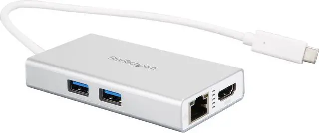 Main image of StarTech.com DKT30CHPDW USB C Multiport Adapter - Aluminum - Power Delivery (USB PD) - USB C to Gigabit Ethernet / 4K HDMI / USB 3.0 Hub