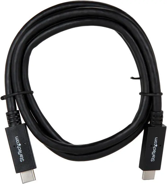 Alt view image 2 of 3 - StarTech.com USB31C5C1M USB C Cable – 3 ft / 1m – with Power Delivery (USB PD) – Power Pass Through Charging – USB to USB Cord