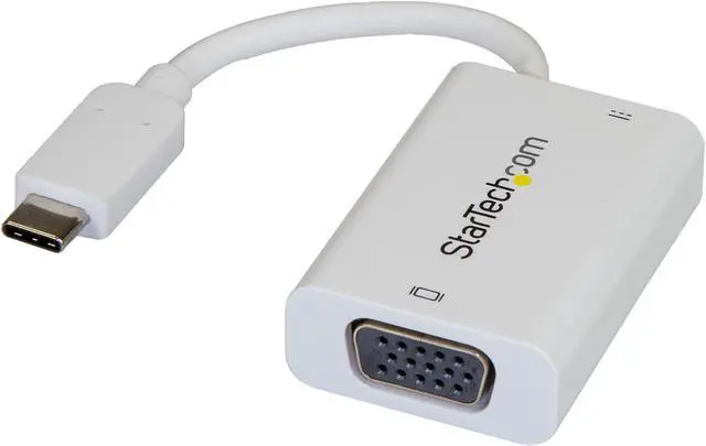 Main image of StarTech.com CDP2VGAUCPW USB-C to VGA Adapter - with Power Delivery (USB PD) - USB C Adapter - USB Type C to VGA Projector Adapter