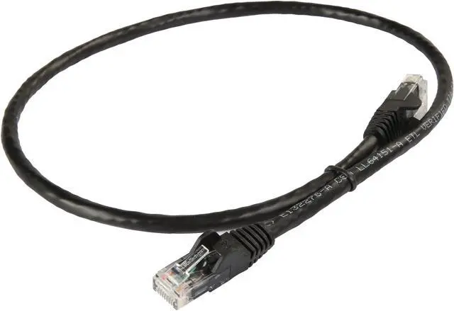 Alt view image 2 of 3 - StarTech.com Cat6 Patch Cable - 2 ft. - Black Ethernet Cable - Snagless RJ45 Cable - Ethernet Cord - Cat 6 Cable - 2 ft.