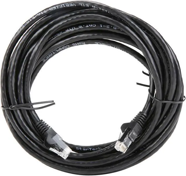Alt view image 2 of 3 - StarTech N6PATCH20BK Cat6 Patch Cable – 20 ft – Black Ethernet Cable – Snagless RJ45 Cable – Ethernet Cord – Cat 6 Cable – 20ft